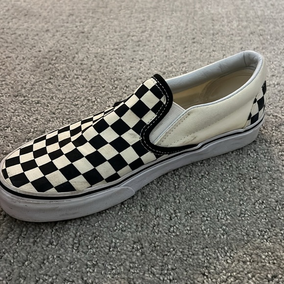 Black and white checkered Vans, size 8.5 womens and 7 men’s. - Picture 2 of 5